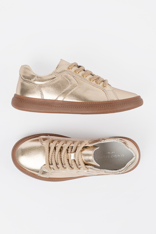 Goldene Leder-Sport Schuhe für Damen... Goldene Leder-Sport Schuhe für Damen...
