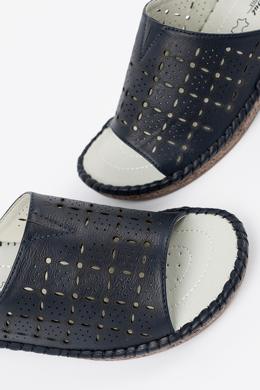 Damen Pantoletten auf Plateau in Blau