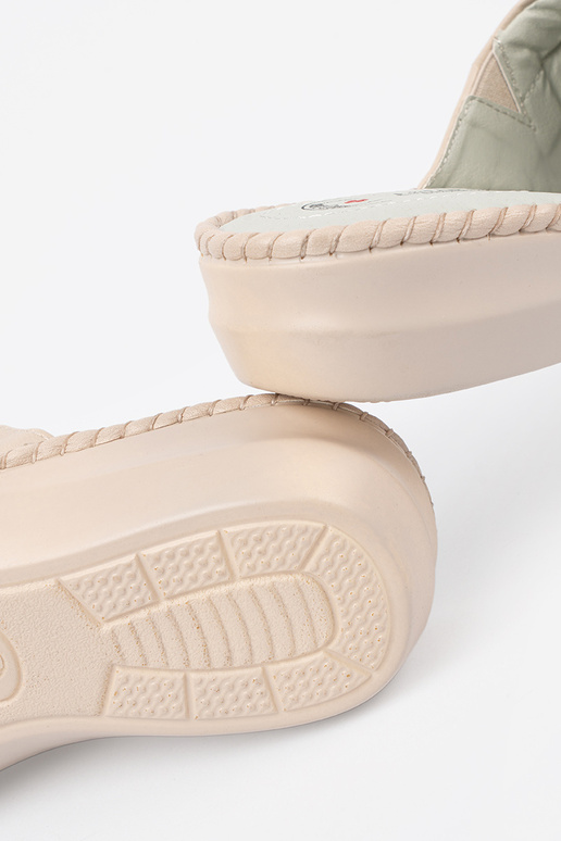 Pantoletten mit Leder-Einlagen in...