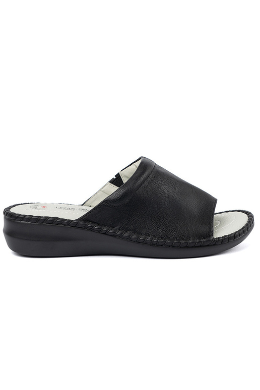 Damen-Hausschuhe mit Leder-Einsätzen...