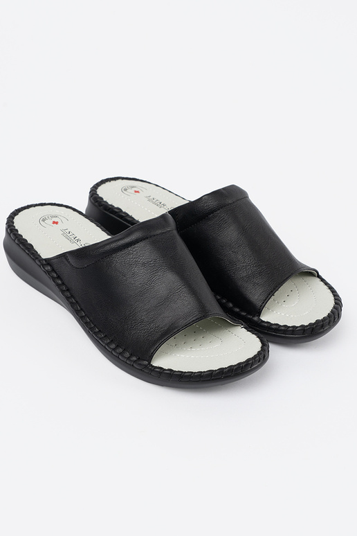 Damen-Hausschuhe mit Leder-Einsätzen...