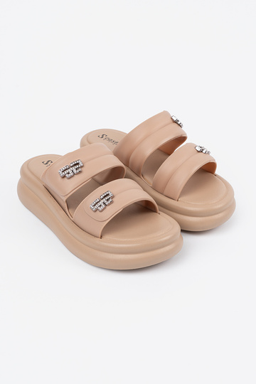 Beige Hausschuhe Frauen mit... 2