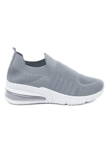 Graue sportliche Schuhe mit...