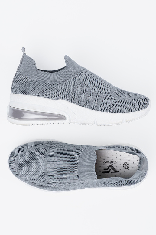 Graue sportliche Schuhe mit Verschluss Graue sportliche Schuhe mit Verschluss