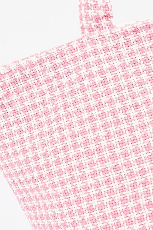 Strandtasche/Beutel mit rosa-weißem...