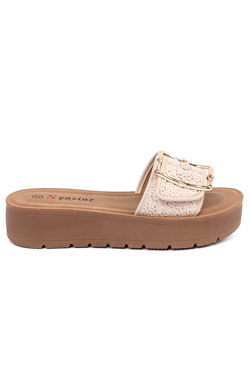 Pantoletten mit goldener Schnalle Pantoletten mit goldener Schnalle