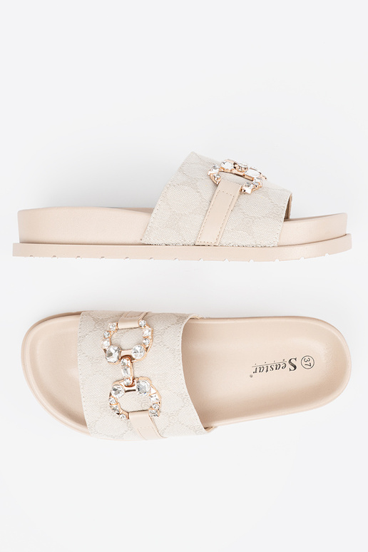 elfenbeinfarbe Hausschuhe ze zdobieniem