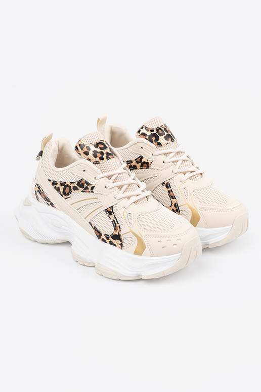 Sandfarbene Sportschuhe im Stil mit...