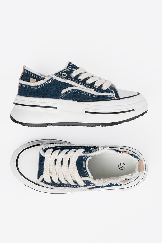 Dunkelblaue Damen Schuhe mit weißen...