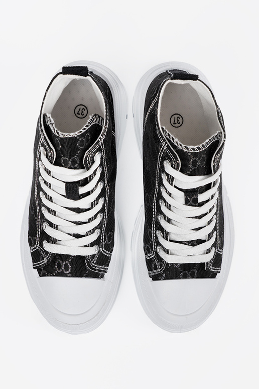 Schwarze Schuhe mit Schnürsenkeln und...