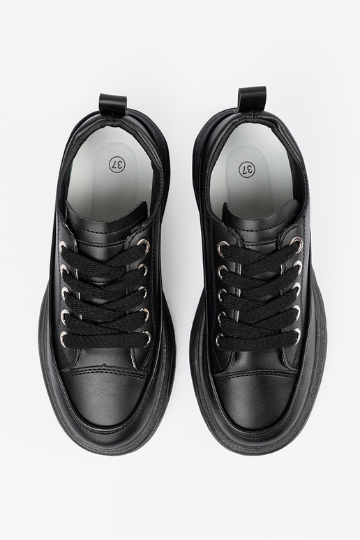 Schwarze Freizeit-Schuhe mit Plateau Schwarze Freizeit-Schuhe mit Plateau