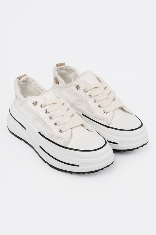 Weiße Damen Schuhe mit Plattform