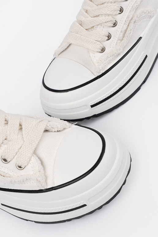 Weiße Damen Schuhe mit Plattform