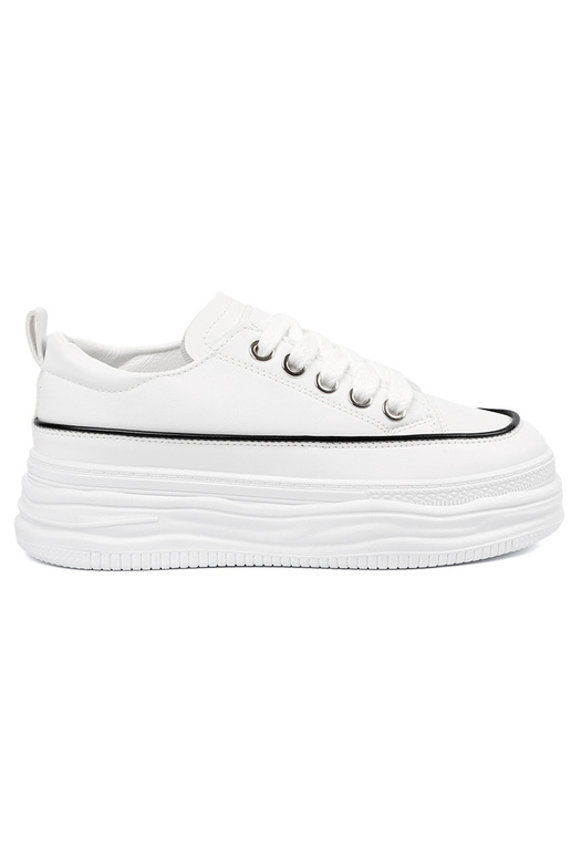 Weiße Damen Schuhe mit Plateau