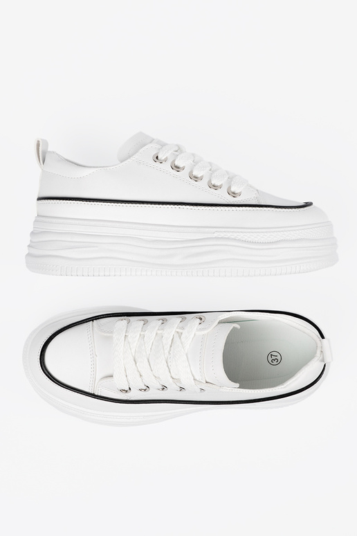 Weiße Damen Schuhe mit Plateau