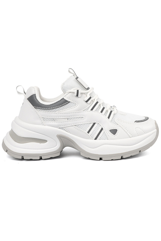 Weiße Damen Schuhe mit Plateausohle