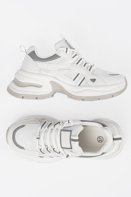 Weiße Damen Schuhe mit Plateausohle