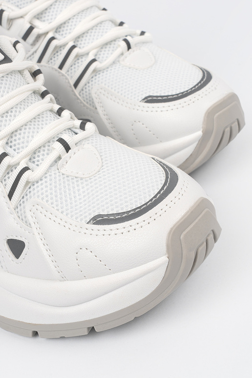 Weiße Damen Schuhe mit Plateausohle