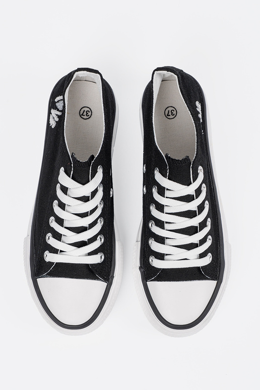 Schwarze Damen Freizeitschuhe mit dem...