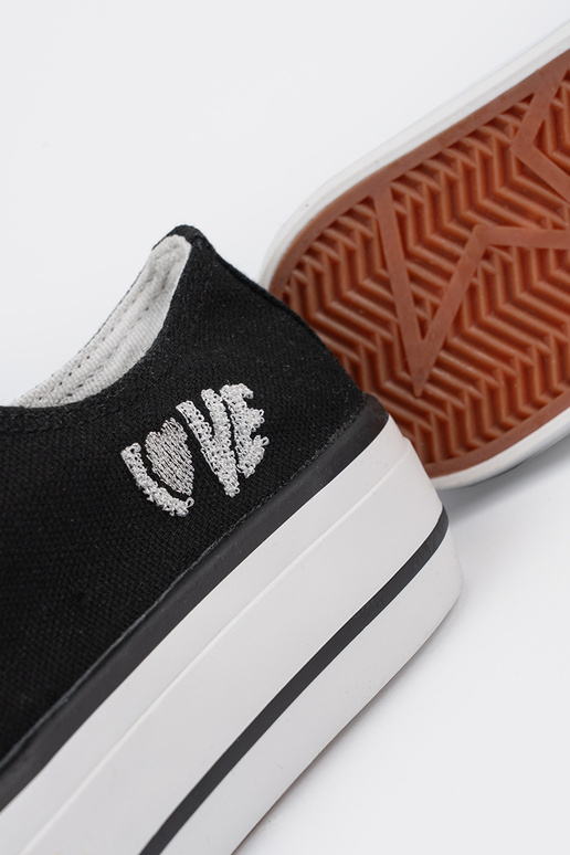 Schwarze Damen Freizeitschuhe mit dem...