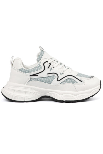 Weiß-grüne Sportschuhe im...