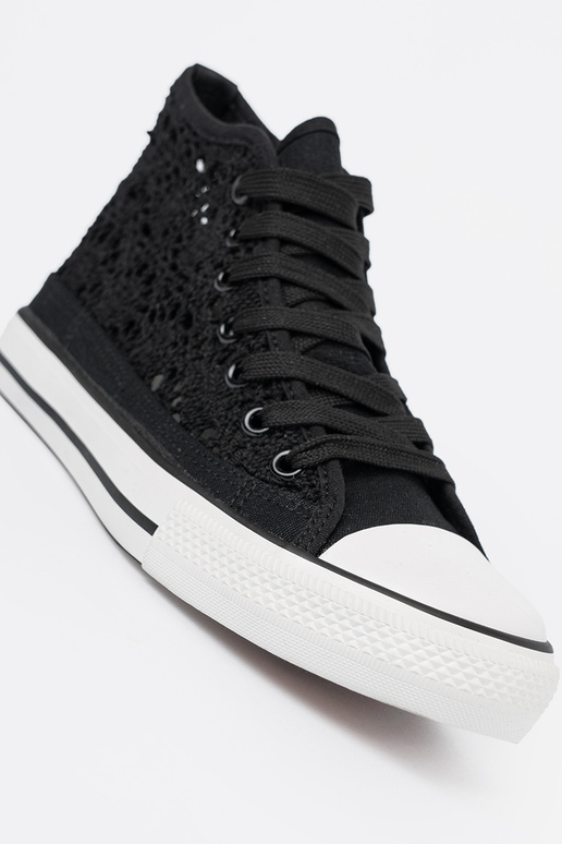 Schwarze hohe Schuhe mit...