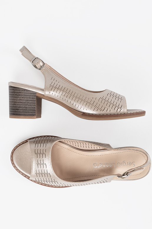 Goldfarbene Damen Schuhe mit...