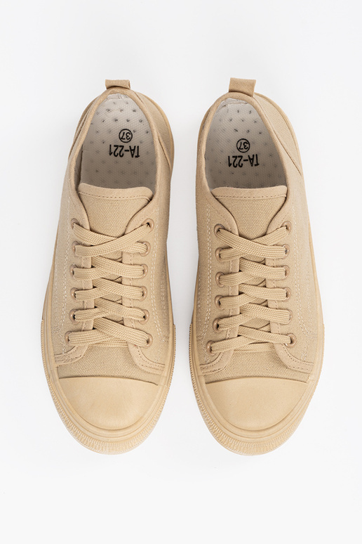 Niedrige Damenstiefel in Sandfarbe