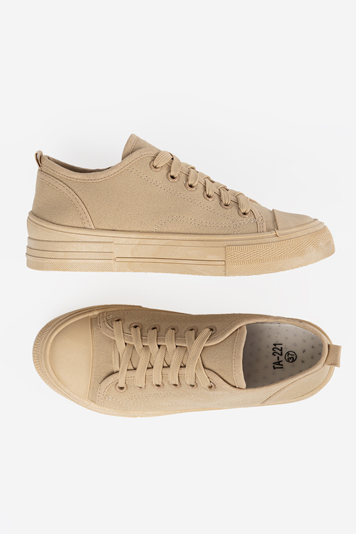 Niedrige Damenstiefel in Sandfarbe