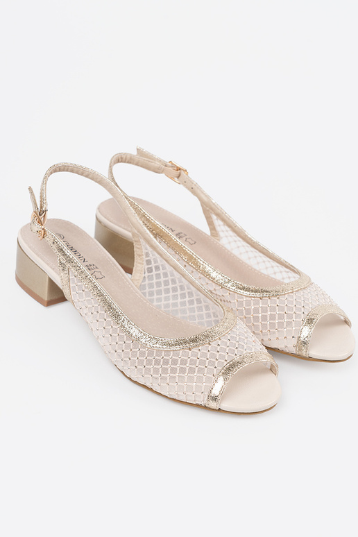 Sandalen mit dekorativem Netz in golden Sandalen mit dekorativem Netz in golden