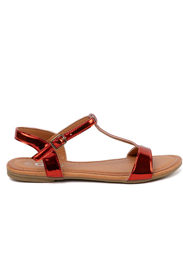 Rote Damen Sandalen auf...