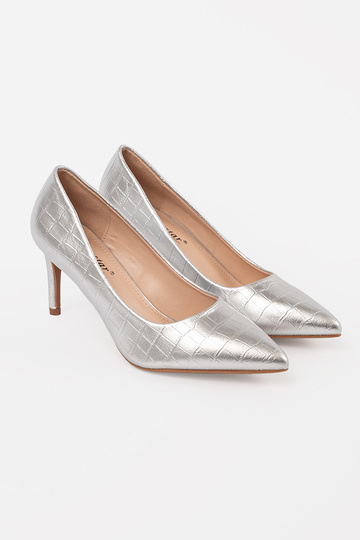 Klassische silberne Pumps 2