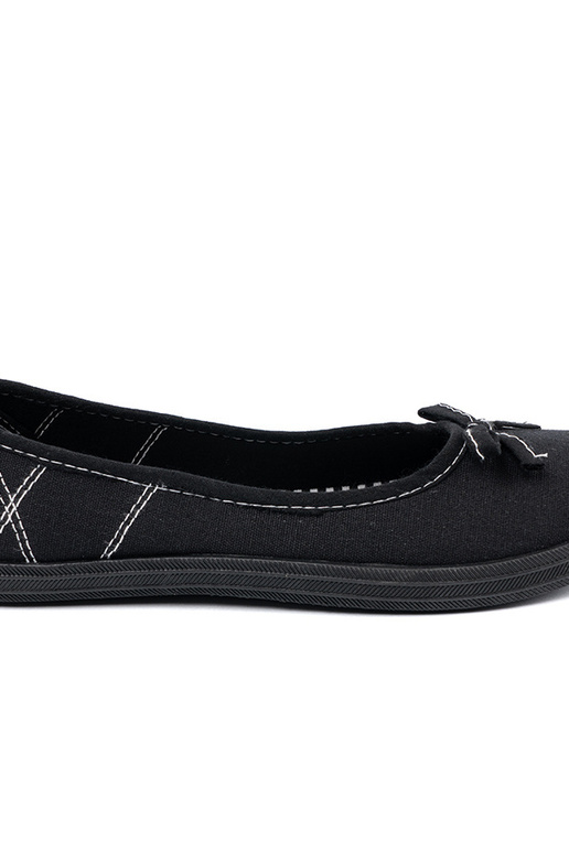 Schwarze Stoff Ballerinas mit Schleife Schwarze Stoff Ballerinas mit Schleife