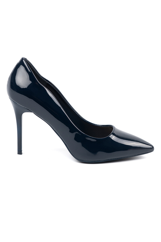 Dunkelblaue lackierte High Heels