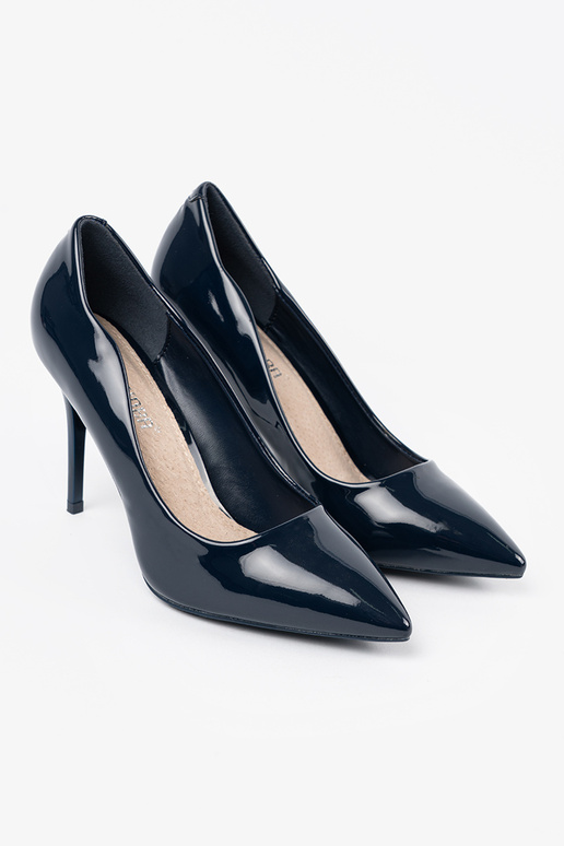 Dunkelblaue lackierte High Heels