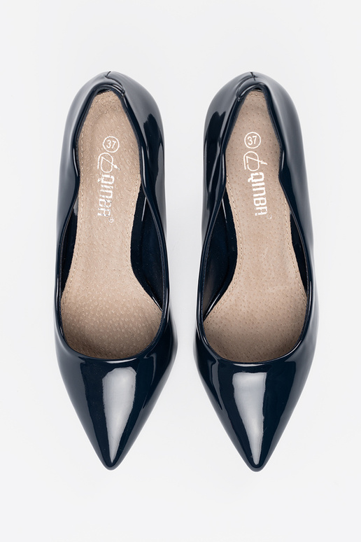 Dunkelblaue lackierte High Heels