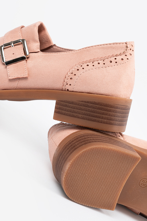 Rosa flache Mokassins aus Wildleder