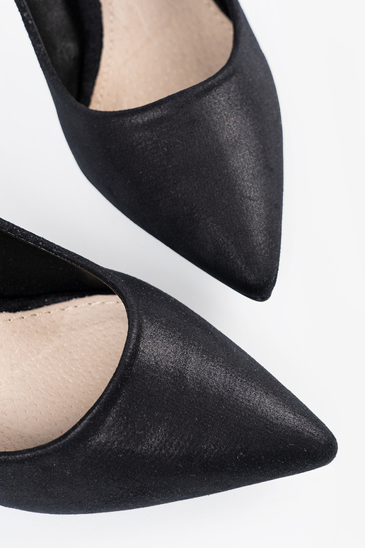 Schwarze Wildleder High Heels