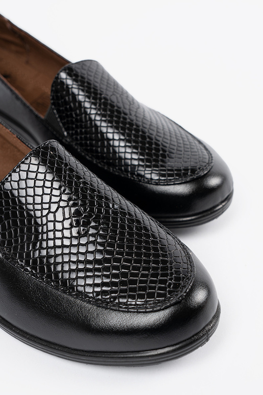 Damen Halbschuhe mit Ledertextur