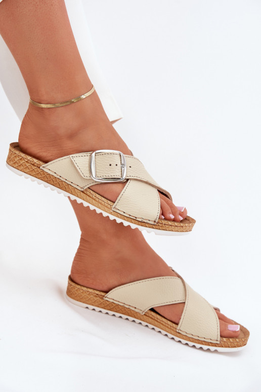 Lederhausschuhe Feminin mit Schnallen Inblu VO0004GU Beige Lederhausschuhe Feminin mit Schnallen Inblu VO0004GU Beige