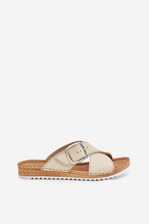 Lederhausschuhe Feminin mit Schnallen Inblu VO0004GU Beige Lederhausschuhe Feminin mit Schnallen Inblu VO0004GU Beige