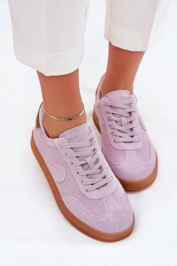 aus INildleder Sneakers Stilvollllschuhe Feminin Big Star RR274850 HI-POLY SYSTEM Violette Farbe