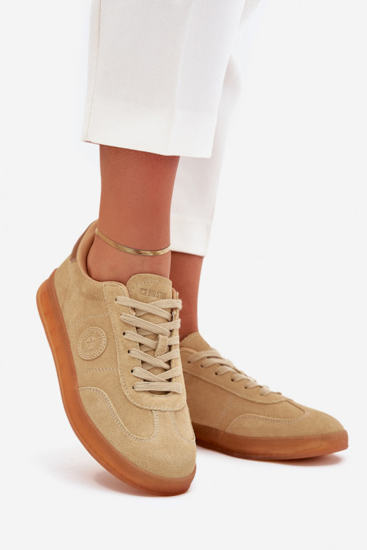 aus INildleder Sneakers Stilvollllschuhe Feminin Big Star RR274849 HI-POLY SYSTEM Beige