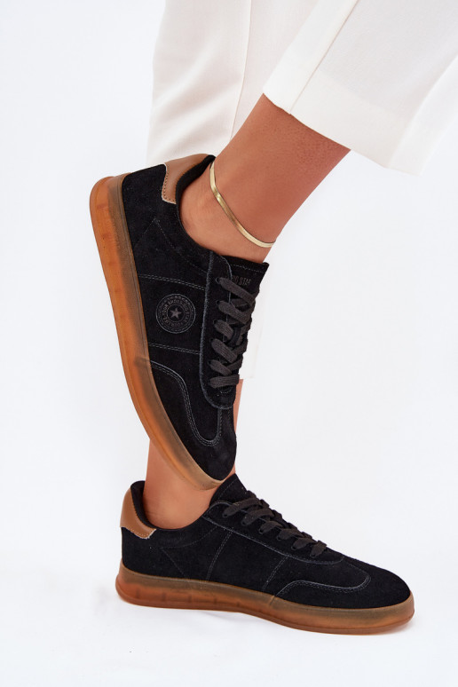 aus INildleder Sneakers Stilvollllschuhe Feminin Big Star RR274851 HI-POLY SYSTEM schZuarze Farbe