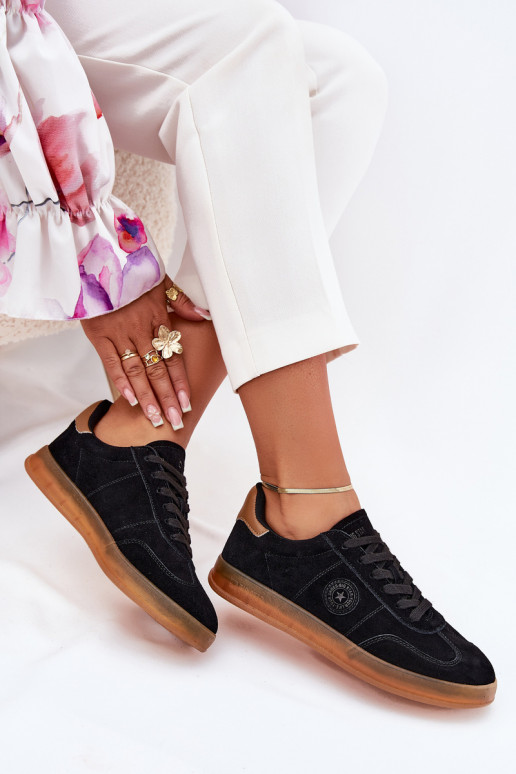 aus INildleder Sneakers Stilvollllschuhe Feminin Big Star RR274851 HI-POLY SYSTEM schZuarze Farbe