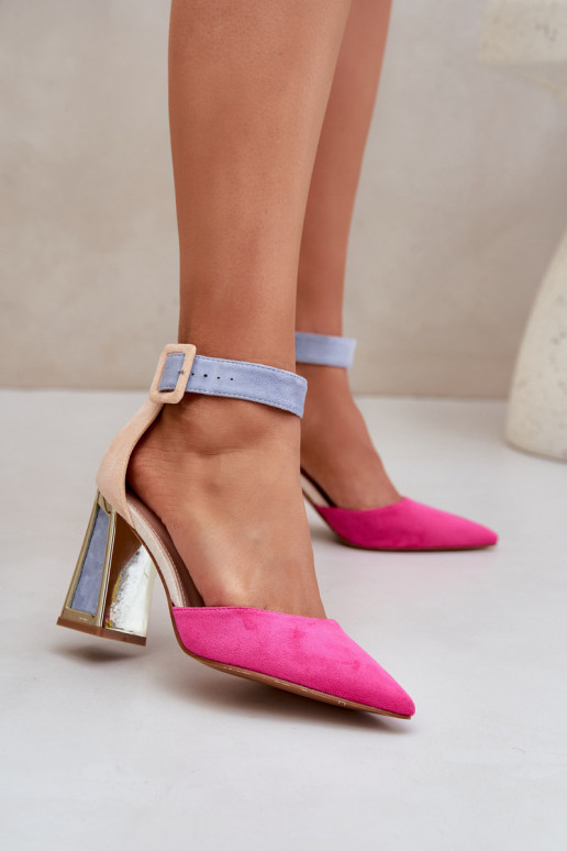 Sandalen mit Absätzen Ze Szpiczastymi Noskami pinke Farbe Gekkaria Sandalen mit Absätzen Ze Szpiczastymi Noskami pinke Farbe Gekkaria