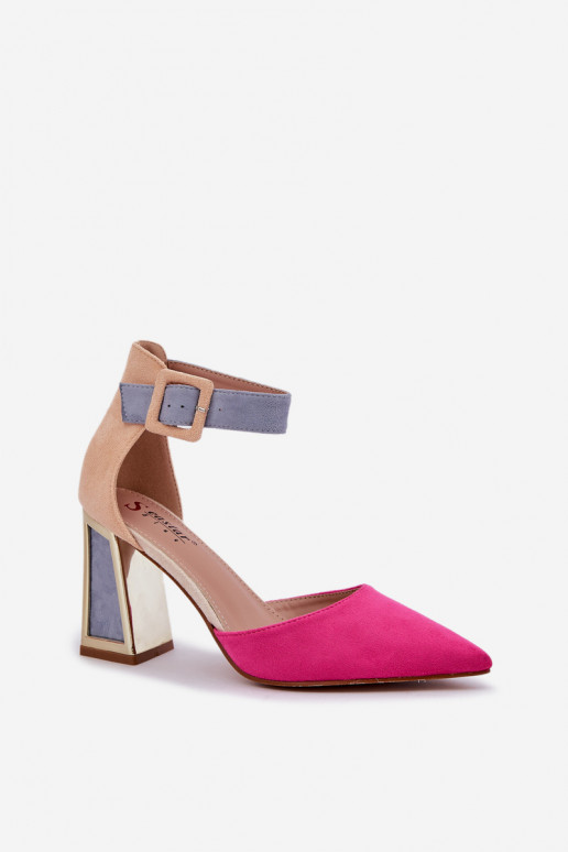 Sandalen mit Absätzen Ze Szpiczastymi Noskami pinke Farbe Gekkaria Sandalen mit Absätzen Ze Szpiczastymi Noskami pinke Farbe Gekkaria