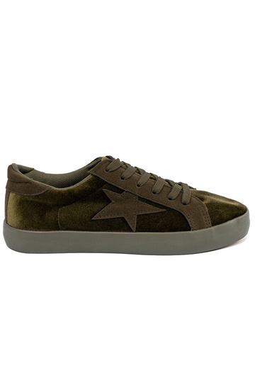 Khaki-Farbe-Farbe Frauen Schuhe mit einem Sternchen 2