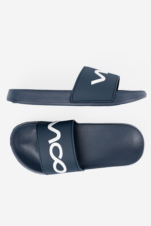 Dunkelblau Hausschuhe mit einer Notiz