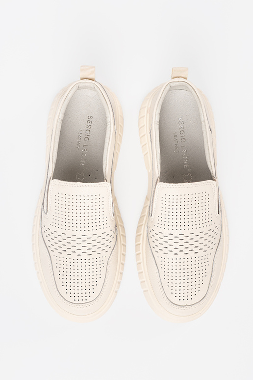 Schuhe Haut mit einer Plattform beż